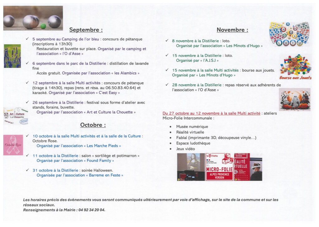 PROGRAMME | Mairie de Barrême